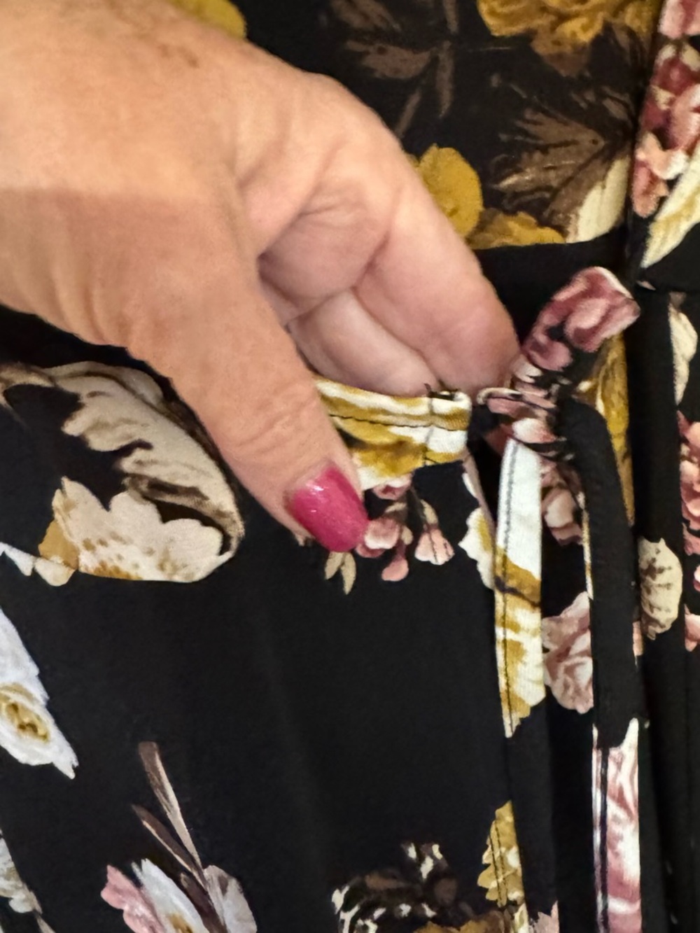 TORRID Black Floral MOCK Wrap Top - Picture 3 of 8